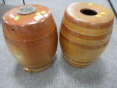 TWO SALT GLAZED DRINKS BARRELS