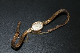 A HALLMARKED 9 CARAT GOLD ROTARY WRIST WATCH approx weight 15.9g