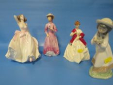 FOUR FIGURINES TO INCLUDE COALPORT AND NAO EXAMPLE - Young Love Coalport figure has chip to base