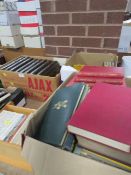 A SMALL QUANTITY OF BOOKS TO INCLUDE BEATRIX POTTER PETER RABBIT SMALL SHELF UNIT WITH BOOKS ,