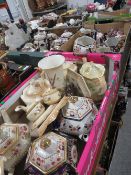 THREE OF ANTIQUE CERAMICS TO INCLUDE ADAMS AND CO TEA POTS ETC