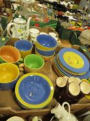 THREE TRAYS OF CERAMICS AND GLASS TO INCLUDE CROWN STAFFORDSHIRE KOWLOON COFFEE WARE