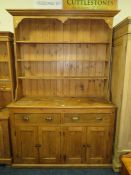 AN OLD PINE KITCHEN DRESSER H -237 W-157 CM