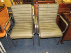 A PAIR OF MODERN OFFICE ARMCHAIRS