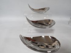 THREE GRADUATING GEORG JENSEN DISHES