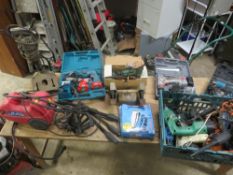 A QUANTITY OF ELECTRICALS , DIY TOOLS TO INCLUDE A JET WASHER - ALL UNTESTED A/F