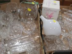 TWO TRAYS OF CUT GLASS