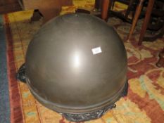 A QUANTITY OF 6 COPPER CIRCULAR SHADES/BOWLS DIA. 64 CM