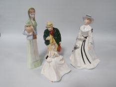 A COALPORT TINKER FIGURE TOGETHER WITH COALPORT GRACE ETC (4)