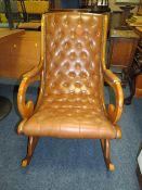 A REPRODUCTION ROCKING CHAIR