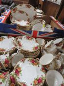 FOUR TRAYS OF ROYAL ALBERT OLD COUNTRY ROSES A/F