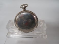 A VINTAGE HALLMARKED SILVER FULL HUNTER POCKET WATCH DIAL STAMPED KLEYSER & CO 69 BOROUGH