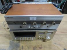 A PIONEER STEREO CASSETTE TAPE DECK AND A LEAK DELTA 30 AMPLIFIER