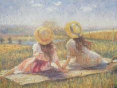 A FRAMED AND GLAZED IMPRESSIONIST PRINT