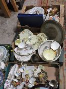 FOUR TRAYS OF ASSORTED CERAMICS TO INCLUDE A PORTMEIRION BOWL