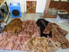 A QUANTITY OF VINTAGE FUR COATS AND JACKETS