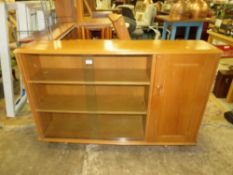 A LIGHT OAK / GLAZED BOOKCASE