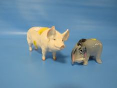 A BESWICK CH. WALLBOY PIG AND A BESWICK EEYORE