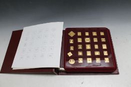 A FRANKLIN MINT PRESENTATION FILE COLLECTION OF 'OFFICIAL GOLD ON SILVER PROOFS OF 'THE WORLD'S