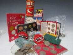 A COLLECTION OF MAINLY BRITISH PRE-DECIMAL COINS, to include a quantity of pre-47 silver issues 3d -