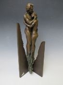 AN EBANO BRONZED SCULPTURE FROM THE VIDAL COLLECTION DEPICTING TWO INTERTWINED LOVERS, No. 696 /
