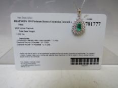 A PLATINUM 'ILIANA' EMERALD SET PENDANT ON CHAIN