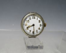 A WORLD WAR I WHITE METAL TRENCH WATCH, Dia. 3 cm
