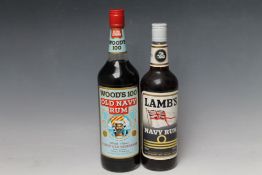 1 LITRE BOTTLING OF WOOD'S 100 EXTRA STRONG FINEST OLD DEMERARA OLD NAVY RUM, together with 1 bottle