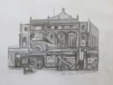 ALICE LENKIEWICZ. Street scene with horse, cart and figures before shops, signed and dated 2013