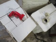 TWO LARGE BOXES OF WALL LIGHTS TO INCLUDE CREAM AND RED EXAMPLES