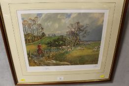 A JOHN KING SIGNED HUNTING PRINT