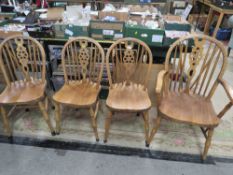 FOUR WHEELBACK CHAIRS