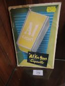 VINTAGE ADVERTISING SIGN FOR A1 LIGHT TOBACCO