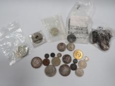 A COLLECTION OF BRITISH AND WORLD COINS , TO INCLUDE A US 1830 HALF DOLLAR. MEXICO 1798, 8 REALES QV