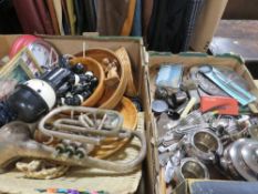 TWO TRAYS OF COLLECTABLES TO INCLUDE HOMEPRIDE FRED, SILVER PATE ETC