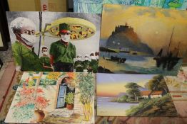 A COLLECTION OF ASSORTED OILS BY VARIOUS ARTISTS (APPROX 16)