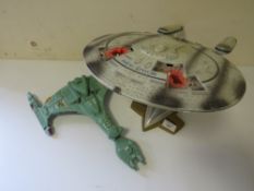 VINTAGE STAR TREK USS ENTERPRISE AND KLINGON SPACECRAFT
