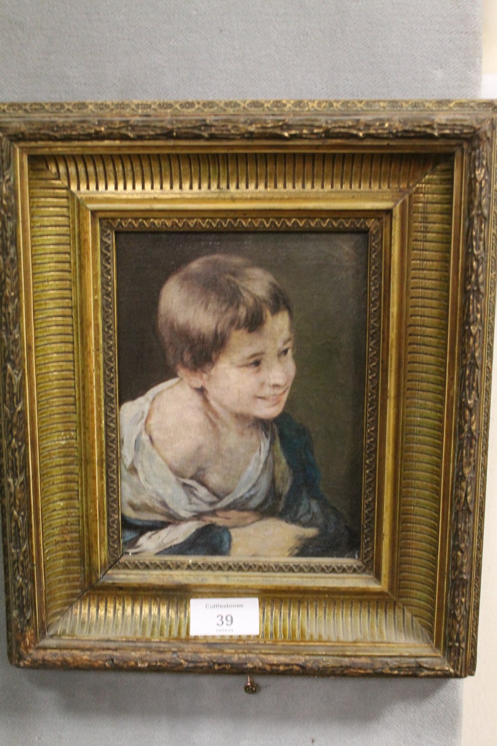 A SMALL FRAMED OIL ON BOARD DEPICTING A YOUNG BOY - Image 2 of 2