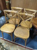 A SET OF FOUR BENTWOOD DINING / KITCHEN CHAIRS