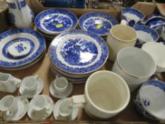 A SMALL TRAY OF BORDER FINE ARTS AND OTHER FIGURES TOGETHER WITH A TRAY OF ASSORTED CERAMICS TO