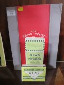 VINTAGE ADVERTISING SIGN FOR OPAS STOMACH DIGESTIVE POWDER