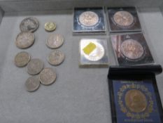 A SMALL QUANTITY OF ENGLISH COINAGE TO INCLUDE COMMORATIVE CROWNS