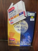 VINTAGE ADVERTISING SIGN FOR BENYLIN 24 HOUR COLD & FLU RELIEF