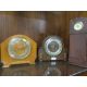 THREE VINTAGE MANTLE CLOCKS ONE IN FORM OF A LONG CASED CLOCK A/F - Image 1 of 5