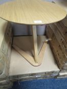 A FAWLER NATURAL OAK LAMP TABLE AND THREE BOXED FAWLER NATURAL OAK LAMP TABLES
