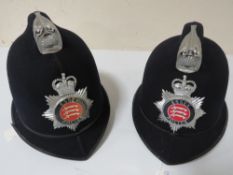 TWO 1980'S/1990'S ESSEX CONSTABULARY POLICE 'CUSTODIAN' HELMETS MADE BY 