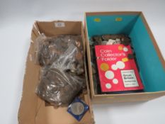 TWO TRAYS OF BRITISH AND WORLD COINS