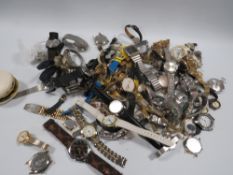 A BOX OF ASSORTED WRIST WATCHES