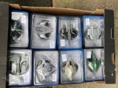 SIXTEEN DIFFERENT BOXED EAGLEMOSS STAR TREK SPACECRAFT TO INCLUDE USS DEFIANT, ROMULAN WATBIRD,