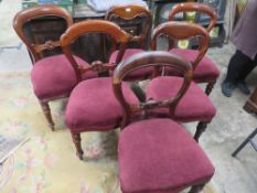 A MATCHED SET OF SIX ( 4 + 2 )MAHOGANY DINING CHAIRS